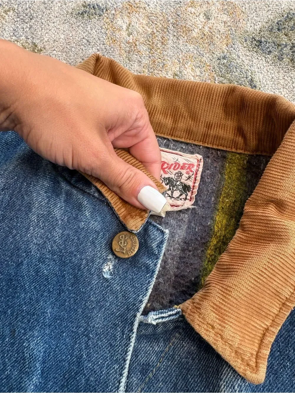 Vintage Lee Storm Rider Denim Jacket XL 46 R Blanket Lined CHORE COAT